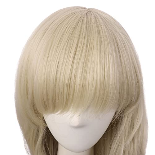MapofBeauty 28 Inch Long Curly Hair Costume Cosplay Wig, Blonde | 70 cm Wig, Women, Side Bangs, Fashion - color: Blonde