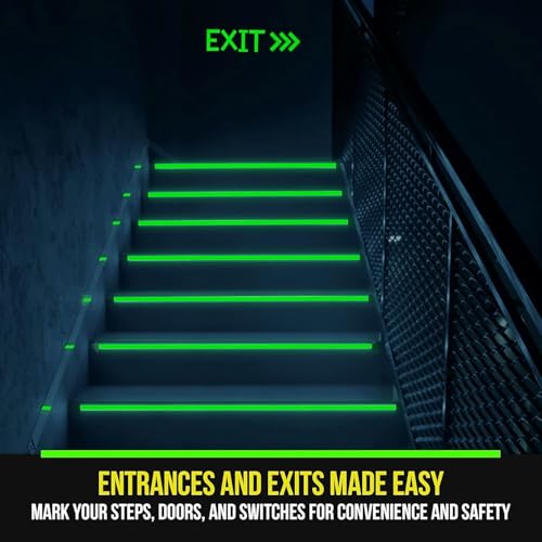 Glow in The Dark Tape 30 Ft x 1 Inch – 1 Pack for Halloween & Night Decor | Bright Glow Tape – Rechargeable, Reflective – Ideal for Stairs, Halloween, Christmas, Night Decor & Home Marking - style: Best Seller (30 Ft x 1 in)