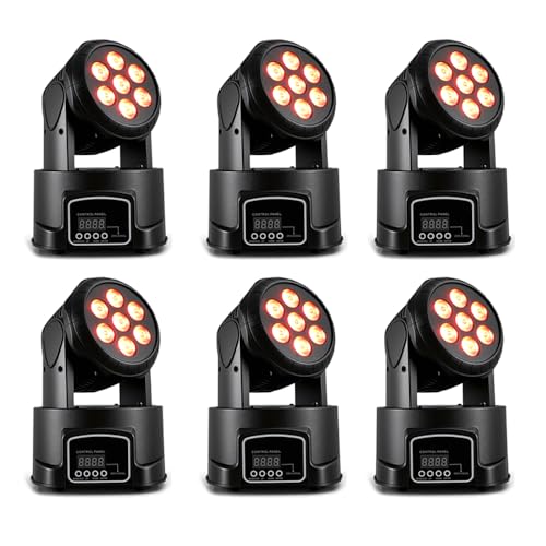 MINGJIE Moving Head Wash Light, 7x10W LED DMX DJ Stage Light - color: Brown