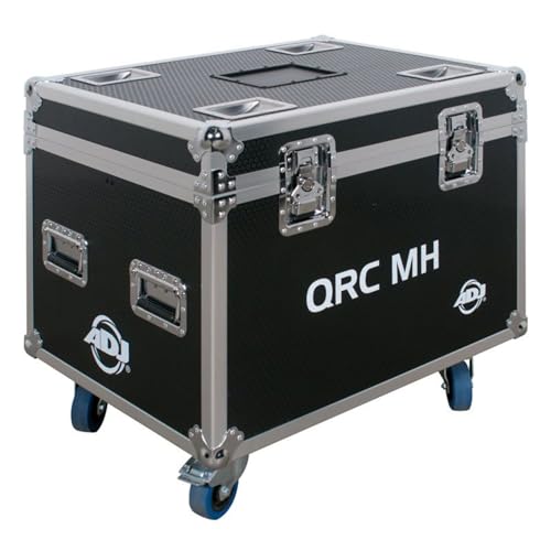 Audiosavings Bundle: (4) ADJ Focus SPOT 5Z Moving Head Spot Light Bundle with (1) QRC-MH Flight Case,(1) Fog Machine,(1) DMX Controller, (1) Travel Bag, (1) Fog Juice,(4) 25 DMX Cable(13 Items)