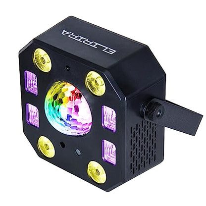 Stage DJ Party 5 in 1 Mixed Effect Lights with Magic Ball, LED Par Pattern Lights and Strobe/UV,Sound Activated Disco with Remote DMX Control, Great for Wedding/Church/Club/Party