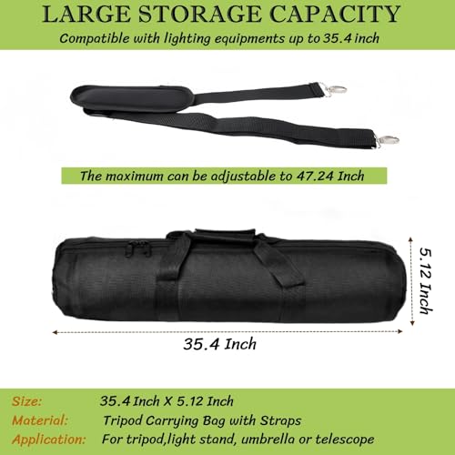 BLIRITEL 35.4 inch Tripod Carrying Case, Heavy Duty Padded Tripod Bag with Shoulder Strap for Light Stand,Monopods,Umbrellas,Softbox,Boom Stands and Photography Accessories (35.4 x 5.12 Inch) - size: 35.4 x 5.12 Inch