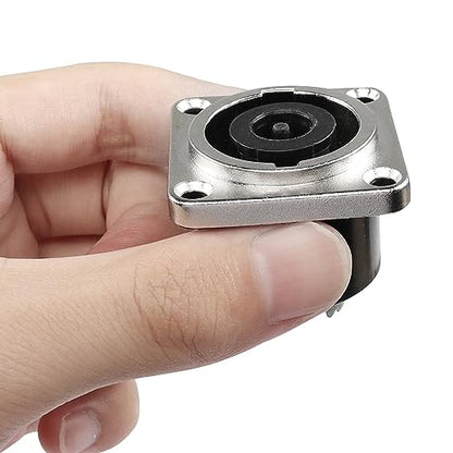 MEIRIYFA NL8MPR Speakon Panel Mount Socket Connector 8 Pole Female Audio Speakon Square Jack D-Type Silver-Plated Twist Lock Adapter for NL8FC, NL8FX, NLT8X, NL8FC, NL8FX (2PCS)