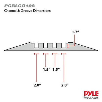 Pyle Hose & Cable Protection Ramp - Extra Heavy Duty Four Channel Extra Large Opening for Water Hose Car Truck Pedestrian Ramp Supports 55000 Lbs, Flip-Open Cover, 31.5” x 23.2” x 3.14” PCBLCO108