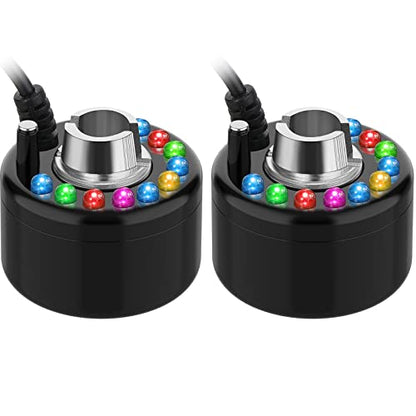 Maitys 2 Pcs Mist Maker Fogger Small Ultrasonic Fog Machine Fountain Halloween Cauldron Mister Fogger Water Garden Pond Foggers Air Humidifier with 12 LED Light Flashes for Party (Light, Plastic)
