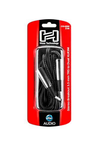 Hosa CYX-403M Stereo Breakout Cable - 3.5mm TRS Male to Dual XLR3 Male - 9.8 Foot