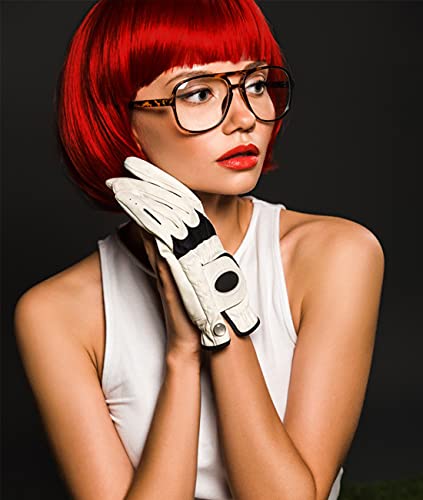 LIULIUBTY Short Bob Hair Wigs Straight with Flat Bangs Synthetic Colorful Cosplay Daily Party Neon Wig for Women + Free Wig Cap 12" Natural As Real (Red) - color: Red