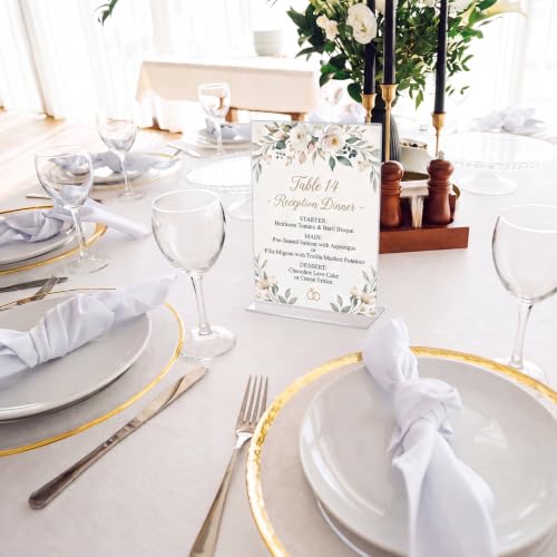 Motiskyy 4 Pcs 11 x 17" Clear Acrylic Sign Holder Vertical Table Tent Photo Frame Sign Menu Display Stand for Tabletops Reception Areas Restaurants Office Home - style: Vertical