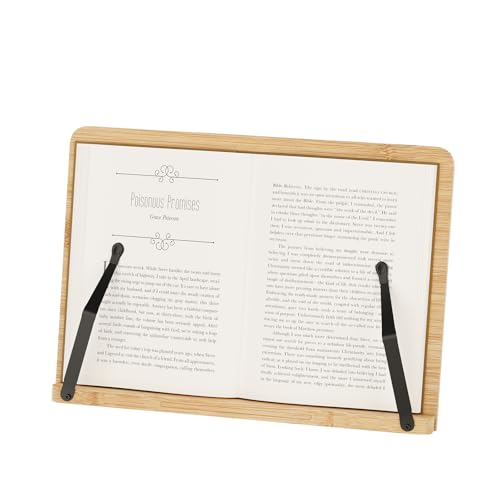 Book Stand, Book Holder for Reading Hands Free, Cookbook Stand - size: Small (11 × 7.87 in)