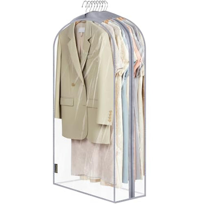 BALEINE 1PK Clear Garment Bags for Hanging Clothes, 40" Dress Suit Bag - color: Clear, size: 40" 10.5" Wide 1PK