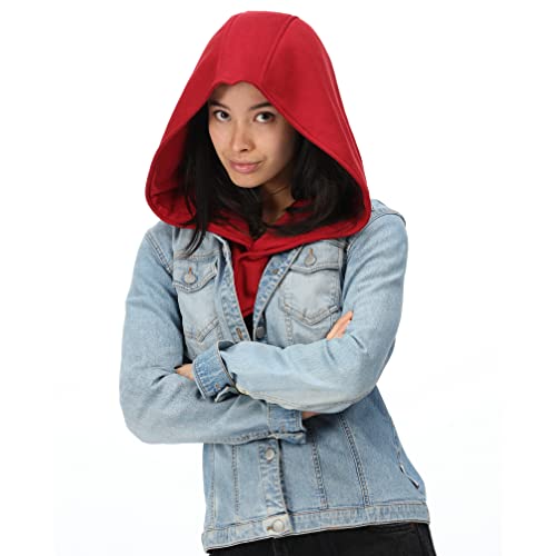 Assassin Hood and Mask Cotton Ninja Balaclava Adaptable Hoodie Casual Ren Faire Cosplay LARP Costume Cowl - color: Red