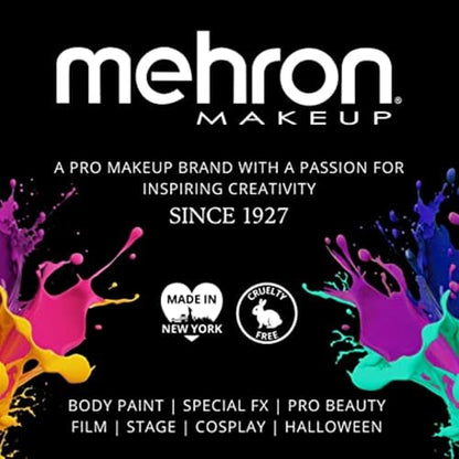 Mehron Makeup Liquid Makeup - BLACK, Face & Body Paint | 1 Fl oz Water-Based Face Paint & Body Paint Perfect for Halloween & Cosplay. Air Brush Compatible. Vegan & Made in the USA. - color: Black