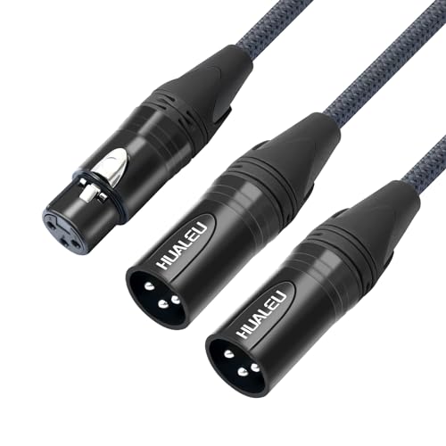 6Ft XLR Female to Dual Male Y Splitter Cable, XLR Y Cable Splitter 1 Female to 2 Male for Micphone Mixer- 1Pack - color: XLR 1 Female to 2 Male, size: 6Ft*1Pack