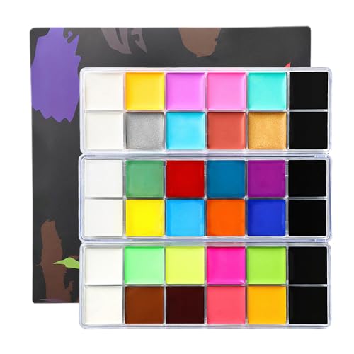 Face Body Paint Oil Palette, Professional Safe Non Toxic Makeup Painting Kit, 26 Colors for Halloween Party, Cosplay, SFX, Tattoo, Fancy Dress & Stage Makeup