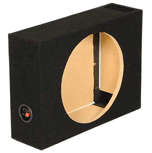 QPower Single 12" Vented Shallow Subwoofer Box, Black Carpet Exterior | Solid 5/8" MDF Construction for Vehicle Stereo Equipment and Bass Sound Systems - style: 12" Vented