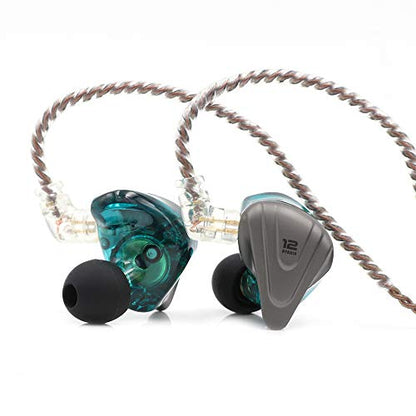 Linsoul KZ ZSX 5BA+1DD 6 Driver Hybrid in-Ear HiFi Earphones - color: Cyan, style: Without Mic