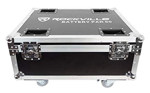 Rockville BATTERY PAR PACK 50 WHITE 20W Rechargeable Wash Lights (10), RGB Color Mixing, Wireless DMX, Remote Included, for DJs and Event Lighting - color: White