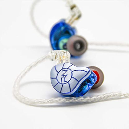 RevoNext in Ear Headphones 4BA+1DD 5 Drivers IEM Earphones HiFi Wired Earphones with Microphone 3.5mm Audio Plug 2 Pin Detachable Cable Gaming Headphones, White - color: White