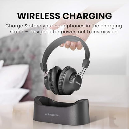 Avantree Audition 3 - Bluetooth Over-Ear Headphones with Charging Dock | 50-hour battery, aptX Adaptive and clear calls, compatible with Bluetooth TVs, phones and computers - style: Audition 3