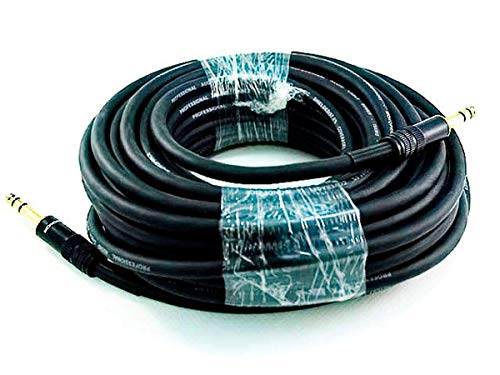 Monoprice Premier Series 1/4 Inch (TRS) Male to Male Cable Cord - 75 Feet- Black 16AWG (Gold Plated) - size: 75ft