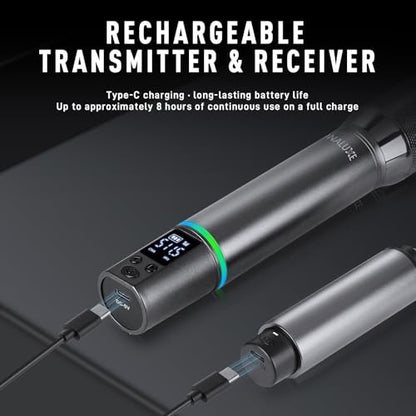 Wireless Microphones, Professional Rechargeable Karaoke Microphone System, Dual Channel UHF All-Metal Portable Mics with 262ft Range for Singing, Speaking, Meetings, Events, Church, Wedding