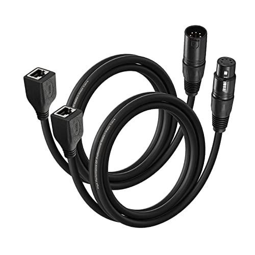 5 Pin XLR to RJ45 Cable - RJ45 to 5 Pin XLR Male/Female Cable 3 ft, 1 Pair - style: 5 Pin XLR to RJ45