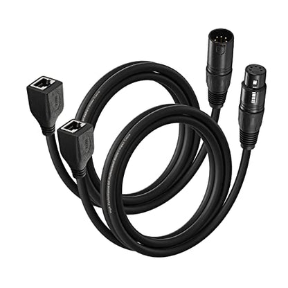 5 Pin XLR to RJ45 Cable - RJ45 to 5 Pin XLR Male/Female Cable 3 ft, 1 Pair - style: 5 Pin XLR to RJ45