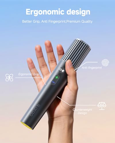 Ikarao Wireless Microphone with Dual Channel Receiver & UV Self-Cleaning Storage Case, 2 Handheld Dynamic Mics, 20H Battery, 100ft Range, Plug & Play Karaoke Mic for JBL, Party, Home, Church (Black) - color: Black