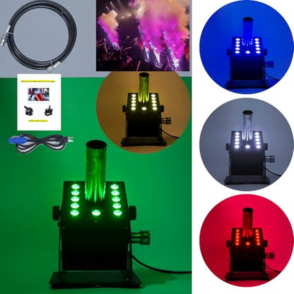 HTMTTTMTH12LED CO2 Fog Machine Digital CO2 Jet Machine Fogger Smoke Cannon DMX512 Smoke Mister Machine Multi-Angle Gas Column Fog Machine w/6m Hose, for DJ Concerts Parties Birthday Wedding - color: 12LED DMX fog machine
