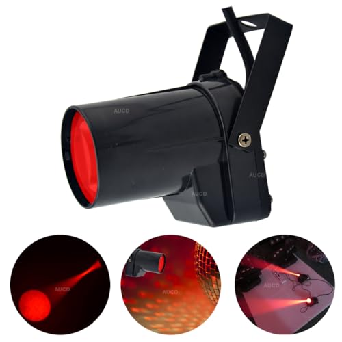 Portable 5W Red LED Pinspot Lights Spotlights Beam Show Lamp DJ Party Disco Mirror Ball Projector Stage Lighting R - color: Red