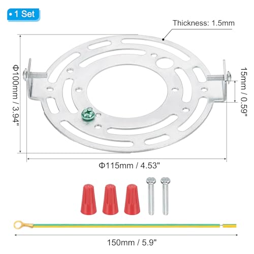 PATIKIL 115mm (4.5") Universal Light Fixture Mounting Bracket Kit, Light Crossbar Round Ceiling Plate with Screw for Wall Lights Ceiling Lighting Pendant Chandelier - size: 115mm