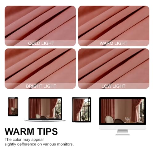 PLEASANT BOULEVARD Canyon Rose Pink Velvet Curtains 63 inch Long Heavyweight Blackout Curtains Rod Pocket Thermal Insulated Darkening Window Drapes for Bedroom Living Room, W52 x L63, 2 Panels - color: Canyon Rose, size: 52"W x 63"L (Pack of 2)