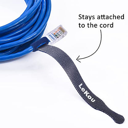 Cable Ties, 60 PCS 8 Inch Fastening Cable Straps, Reusable Hook and Loop Straps Wire Management, Cord Organizer Ties for Home Desk Office Organization - size: 8 inch