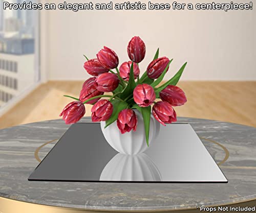 Marketing Holders Acrylic Mirror Sheet 24 x 24 Polished Edge with Film Masking Lightweight Durable Ideal for Home Architectural Design Kids Vanity Gym - size: 24"L x 24"W