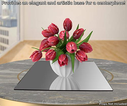 Marketing Holders Acrylic Mirror Sheet 24 x 24 Polished Edge with Film Masking Lightweight Durable Ideal for Home Architectural Design Kids Vanity Gym - size: 24"L x 24"W