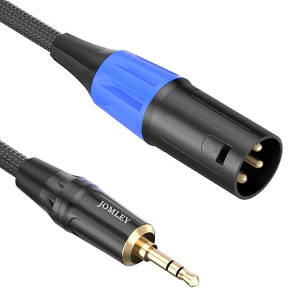 3.5mm to XLR Cable, 1/8 Inch to XLR Male to Male Audio Cord, 3.3FT | Unbalanced 1/8 inch 3.5mm TRS to XLR Male for Laptop Mixer Speaker, Gold-Plated, Flexible Braided & Hi-Fi OFC Shielded - size: 3.3 feet