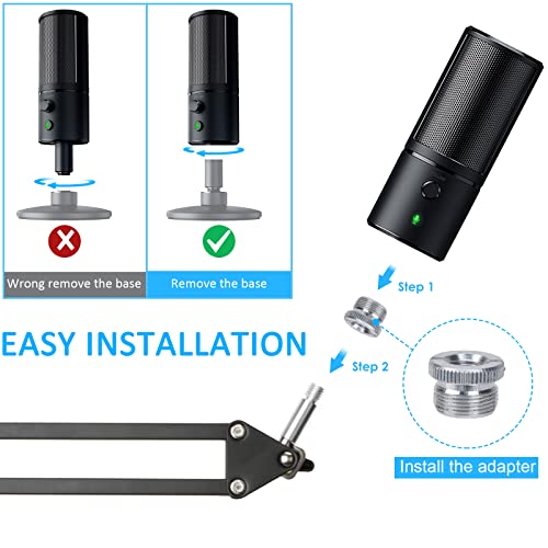 Razer Seiren X Boom Arm with Pop Filter - Mic Stand with Foam Cover Windscreen for Razer Seiren X Streaming Microphone by YOUSHARES