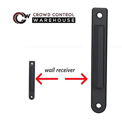Crowd Control Warehouse - CCW Series WMB-230 Fixed Wall Mount Retractable Belt Barrier - 30 Foot Belt, Light Grey Belt with Yellow ABS Case - color: Light Grey, size: Yellow