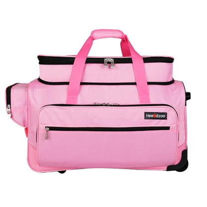 Dance Bag with Garment Rack,23inch Dance Competition Garment Bags with Clothes Rack,Suitcase,Rolling Duffle for Travel, Wheeled Drop-Bottom Upright Luggage Closet Suitcase(Expand-Pink - color: 23inch Expand-Pink