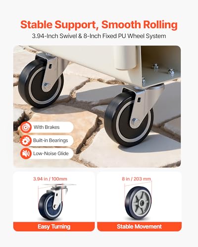 VEVOR 2000LBS Heavy-Duty U-Boat Cart, Platform Truck Dolly with 6 Wheels & Dual Detachable Handles, Heavy Duty Steel Utility Cart for Warehouse/Manufacturing Plant/Logistics Center/Job Site - size: 60.0 x 16.1 x 59.5 in/ 1525 x 410 x 1510 mm