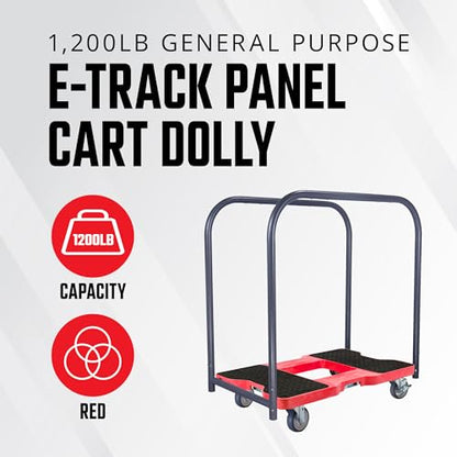 SNAP-LOC, 4 Wheel Dolly, 1,200 lb Professional E Track Push Cart Dolly, Heavy Duty Furniture Moving Cart, Modular Cargo Platform, Made in USA, Black - style: Professional E-Track Panel Cart Dolly Red