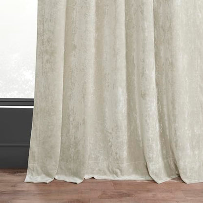 HPD Half Price Drapes Lush Crush Velvet Curtains - Room Darkening Curtain 84 Inches Long for Bedroom & Living Room, Luxury Look, Rod Pocket Design, (1 Panel), 50W x 84L, Champagne - color: Champagne, size: 50"W x 84"L (Pack of 1)