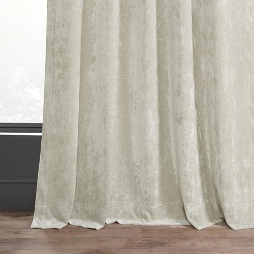 HPD Half Price Drapes Lush Crush Velvet Curtains - Room Darkening Curtain 108 Inches Long for Bedroom & Living Room, Luxury Look, Rod Pocket Design, (1 Panel), 50W x 108L, Champagne - color: Champagne, size: 50"W x 108"L (Pack of 1)