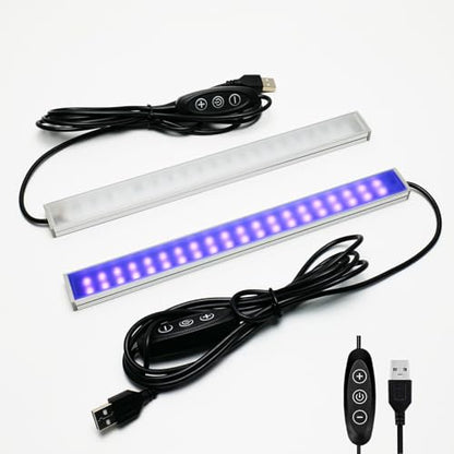 395nm UV Black Light Bar 2 Pack, 9.5 Inch Dimmable Blacklight LED Bar with Aluminum Housing, USB Powered UV Light Strip for Glow Party, Fluorescent Poster, Body Paint, Halloween Decorations