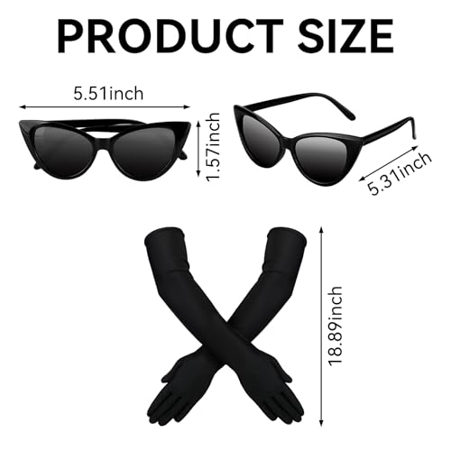 7 Pcs 1920s Flapper Costume Accessory Women Lady Vintage Elegant | Retro Old Hollyween Aesthetic Pearl Accessory Outfit,Faux Fur Shawl,Cat Eye Sunglasses,Bracelet Earring Necklace Glove