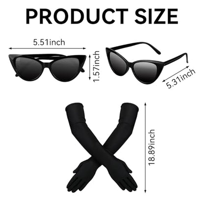 7 Pcs 1920s Flapper Costume Accessory Women Lady Vintage Elegant | Retro Old Hollyween Aesthetic Pearl Accessory Outfit,Faux Fur Shawl,Cat Eye Sunglasses,Bracelet Earring Necklace Glove