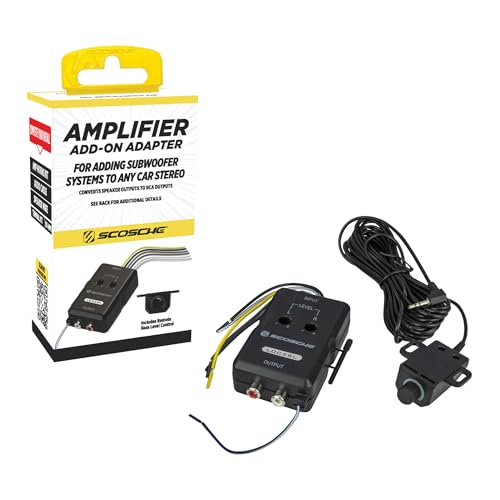 Scosche LOC2SL Line Output Converter with Remote Control Knob - 2CH High/Low RCA Converter Car Audio - Ideal for Subwoofer Amp - Line Level Converter for Car Stereo - Easy Installation - Quality Sound - color: Black, size: 2 Channel, style: 90W