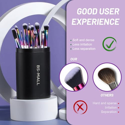 BS-MALL Makeup Brushes Makeup Tools Kit Premium Synthetic Powder Foundation Contour Concealers Lip Brushes Set 18 Pcs - color: E-white