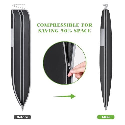 KEEGH Compression Garment Bags, Large Hanging Garment Bag 40 In, 3 PCS | Self Compression Zipper, Large Capacity, Clear Window, 8 In Gusset, Premium Suit Bags for Shirts, Suits, Dresses - size: 40"-3PCS