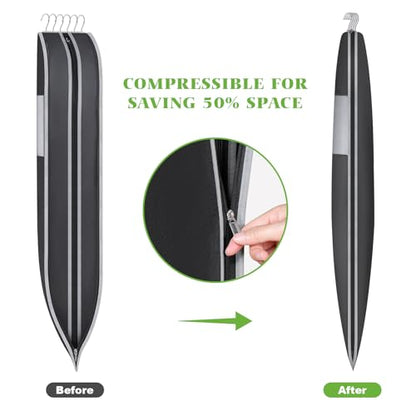 KEEGH Compression Garment Bags, Large Hanging Garment Bag 40 In, 3 PCS | Self Compression Zipper, Large Capacity, Clear Window, 8 In Gusset, Premium Suit Bags for Shirts, Suits, Dresses - size: 40"-3PCS